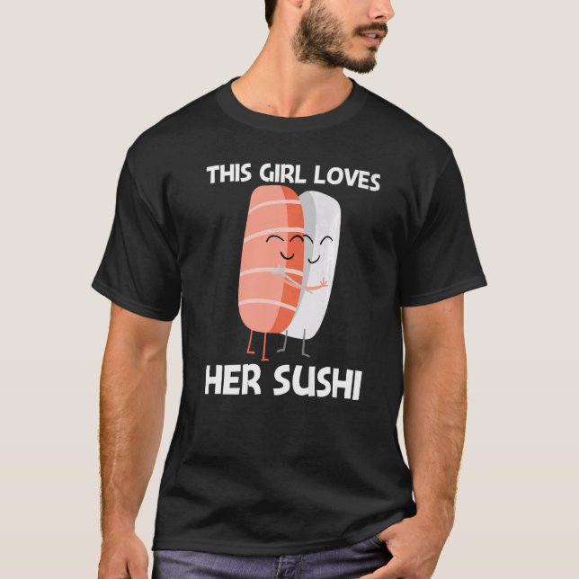 Camiseta Sushi Bonito Para Meninas Mãe Comida Japonesa (Frente)