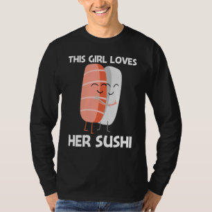 Camiseta Sushi Bonito Para Meninas Mãe Comida Japonesa De C