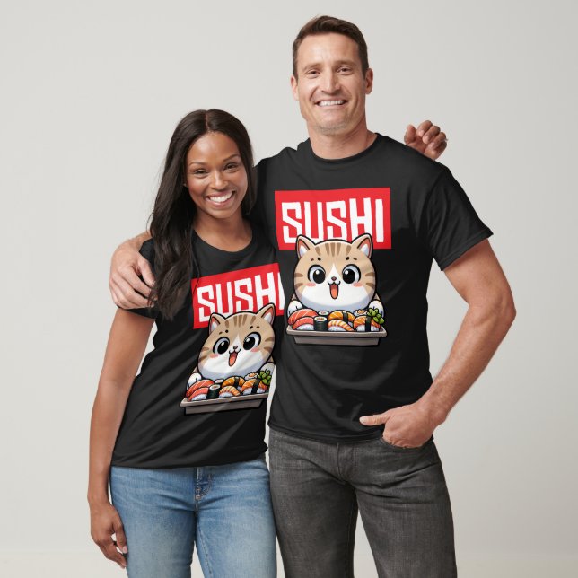 Camiseta Sushi Cat (Unissex)