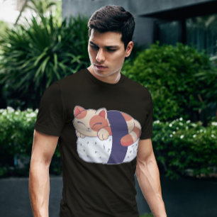 Camiseta Sushi Cat Animal Sdormindo
