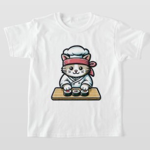 Camiseta Sushi Cat - Fazer de Gato Bonito e Engraçado Sushi