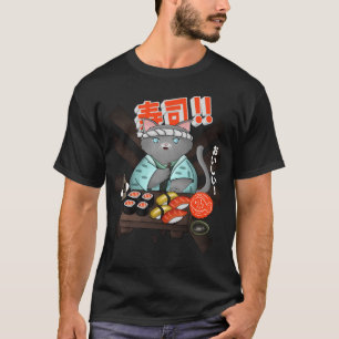 Camiseta sushi cat japanese otaku
