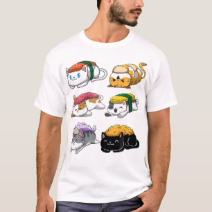 Camiseta Sushi Cats Sushi Lover Cat Lover Kawaii Anime Neko