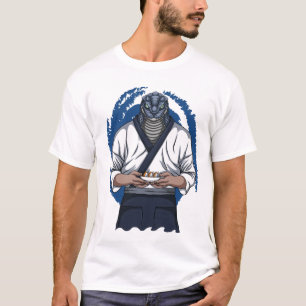 Camiseta Sushi Chef Yuanti Modern White Art Colorida