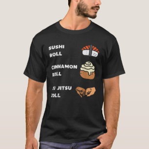 Camiseta Sushi Cinnamon Jiu Jitsu Roll Funny BJJ Esporte Fo