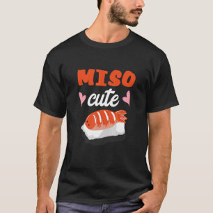 Camiseta Sushi Cute Miso Asiático Comida Japonês Sushi Seaf