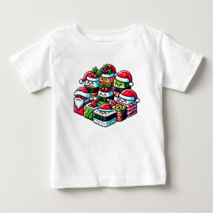 Camiseta Sushi Delight Engraçado Arte de Natal Festiva dos 