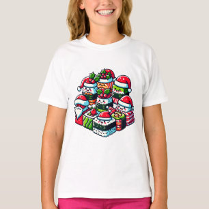 Camiseta Sushi Delight Engraçado Arte de Natal Festiva dos 