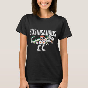 Camiseta Sushi Dinossauro T-rex Comida Japonesa Sushi Engra