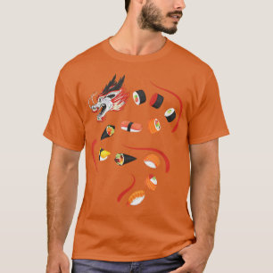 Camiseta Sushi Dragon Roll Comida japonesa Anime Kawaii