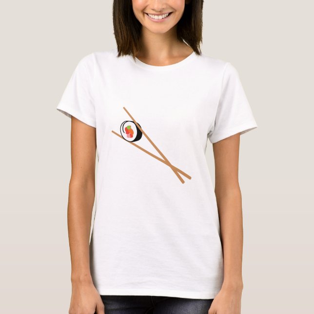 Camiseta Sushi E Chopsticks (Frente)