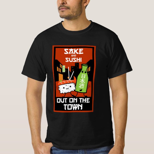 Camiseta Sushi E Sake Foodies (Frente)