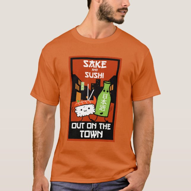 Camiseta Sushi E Sake Foodies (Frente)
