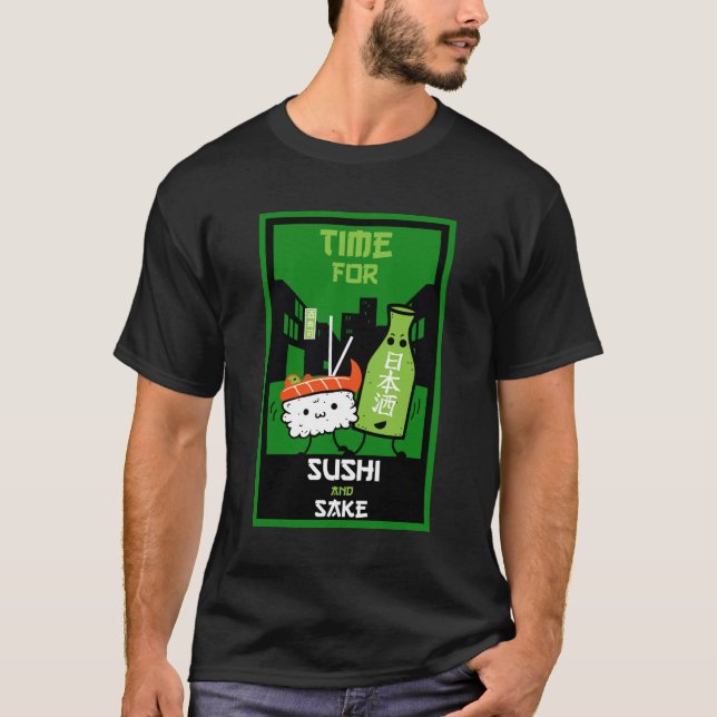 Camiseta Sushi E Sake Foodies (Frente)