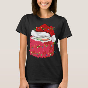 Camiseta Sushi Fast Comida Lover Xmas Santa Hat Sushi Chris