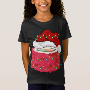 Camiseta Sushi Fast Comida Lover Xmas Santa Hat Sushi Chris