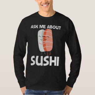 Camiseta Sushi Fofo Para Homens Mulheres Culinária Japonesa