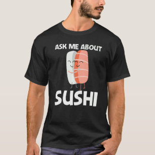 Camiseta Sushi Fofo Para Homens Mulheres Culinária Japonesa