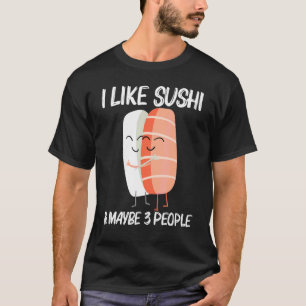 Camiseta Sushi Fofo Para Homens Mulheres Culinária Japonesa