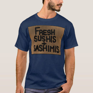 Camiseta Sushi fresco e sashimis