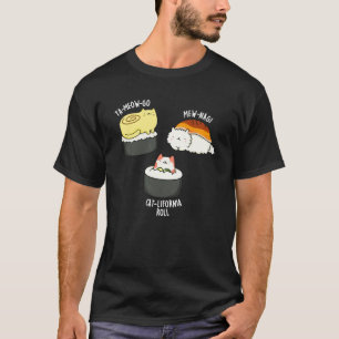 Camiseta Sushi Gata Engraçado Sushi Pun Dark BG
