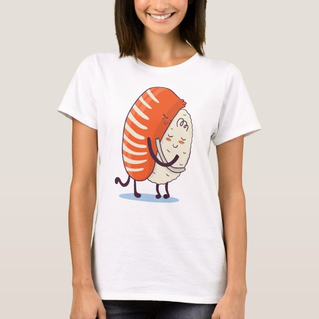Camiseta Sushi Hug Cute Kawaii Japonês (Frente)
