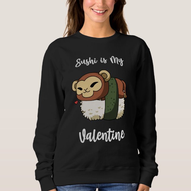 Camiseta Sushi is My Valentine Monkey Valentine's Day (Frente)