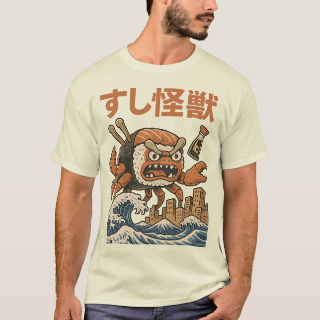 Camiseta Sushi Kaiju! Monstruo de Sushi Gigante (Frente)