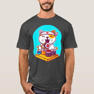 Camiseta Sushi Kawaii, Pai de Gato e Lover Japonês Mãe, Rap
