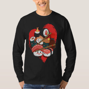Camiseta Sushi para Homens Miso Maki Japão Wasabi Nigiri Pe
