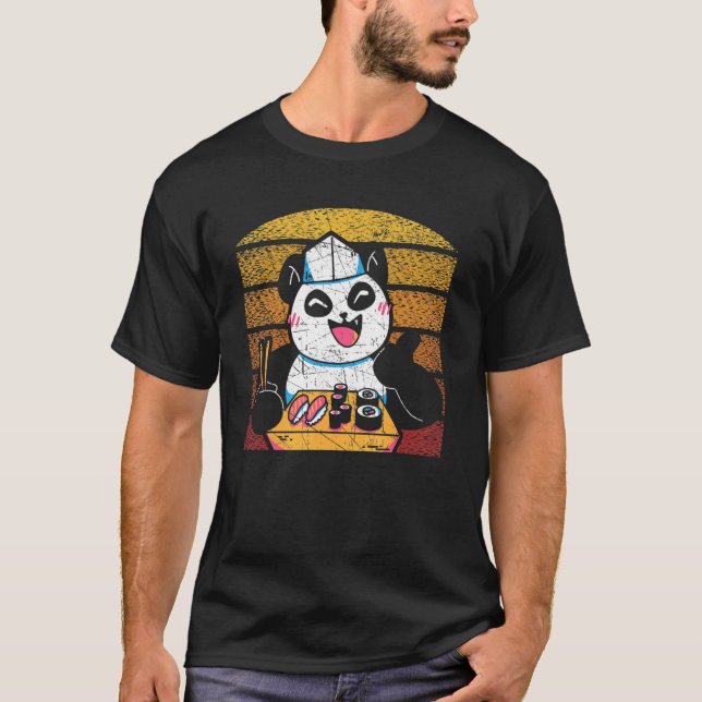 Camiseta Sushi Rolls Japonês Sushi Foodie Animal Panda Bea (Frente)