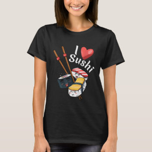 Camiseta Sushi Sashimi Japonês Único Moderno Soja Eu Amo Su