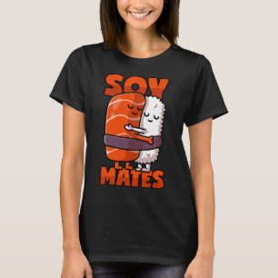 Camiseta Sushi Soul Mates com Soy Sauce Pun