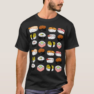 Camiseta Sushi - Vários Padrões do Amor à Comida de Comida