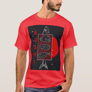 Camiseta Sushi Vintage Japonês Kawaii Retro Japan Anime