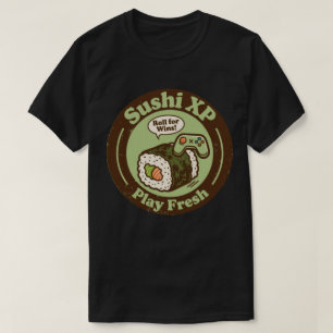 Camiseta Sushi XP Reproduzir novo rolo para o jogador de vi