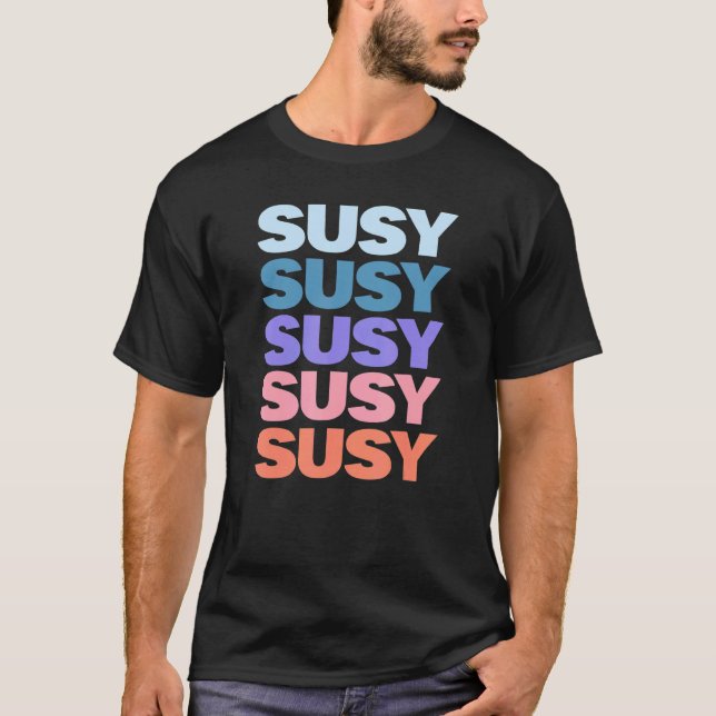 Camiseta Suspensão de Texto Repetido Moderna (Frente)