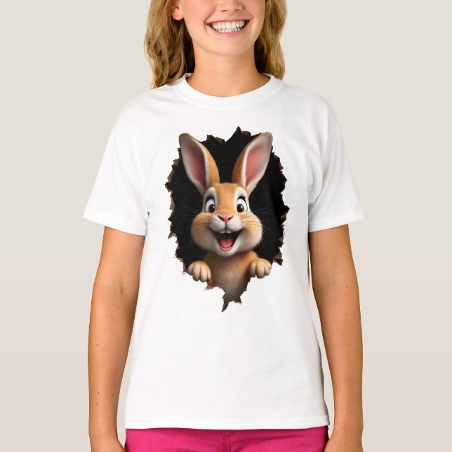 Camiseta Süßer Hase guckt durch Loch - Osterhase (Frente)