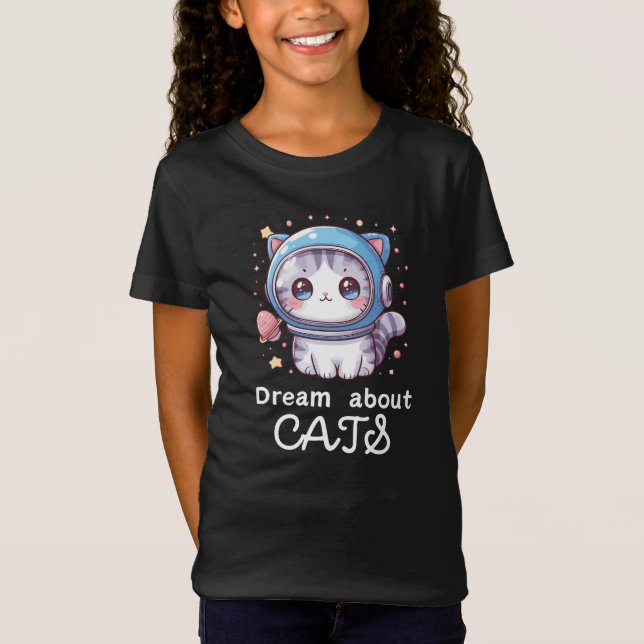 Camiseta süßer Katzen Spruch Dream About Cats für Mädchen (Frente)