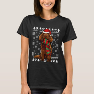 Camiseta Sussex Spaniel Dog Santa Hat Natal Feio