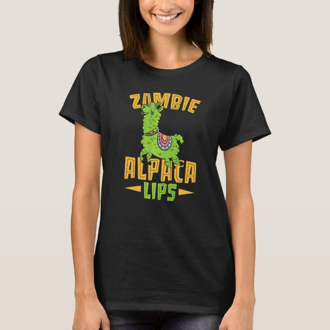 Camiseta Sussurrador de Alpaca Llama Alpacalíps Zumbi (Frente)