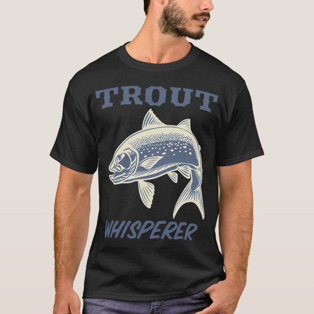 Camiseta Sussurrador de Trutas Engraçado de Pesca (Frente)