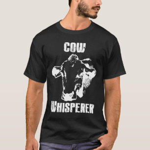 Camiseta Sussurrador de Vaca Preto e Branco Para Homens e M