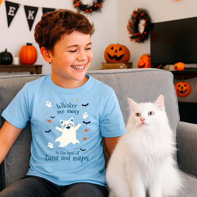 Camiseta Sussurrar-me | Gato de Halloween Engraçado Spooky (Criador carregado)