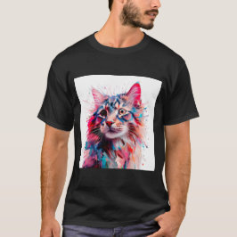 Camiseta Sussurreiros Por Aquarela: Um Retrato De Gato Vibr