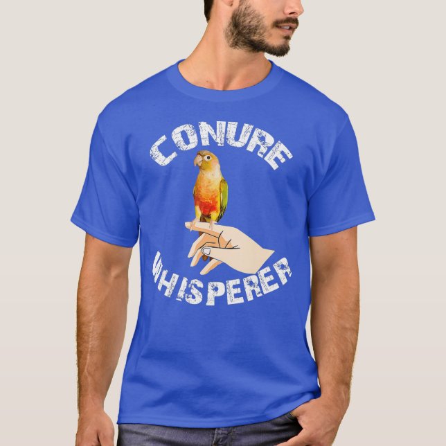 Camiseta Sussurro de Roupa Conure Enmelho Engraçado (Frente)
