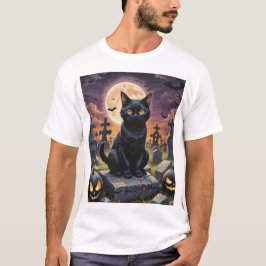 Camiseta Sussurros da Hora das Bruxas - Gato Negro