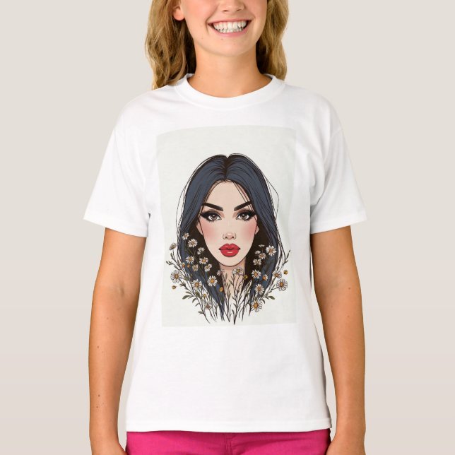 Camiseta Sussurros da Natureza - Beleza Feminina em Bloom (Frente)