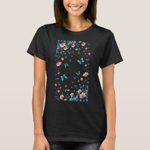 Camiseta Sussurros de Asas Flor de Meia-Noite Voo Borboleta