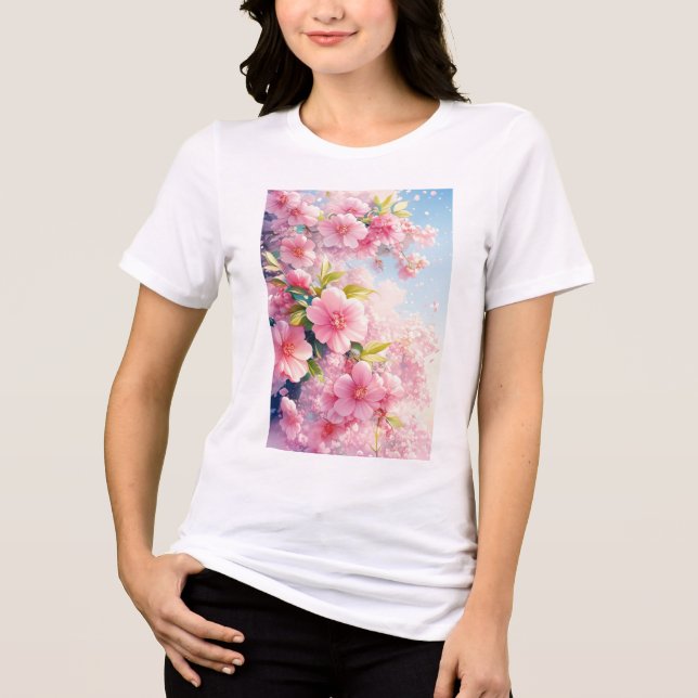 Camiseta Sussurros de Flor de Cerejeira da Primavera (Frente)